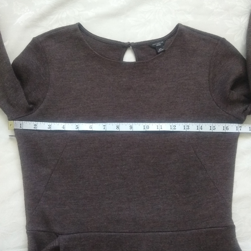 Ann Taylor wool asymmetric knit faux wrap - Picture 5 of 7